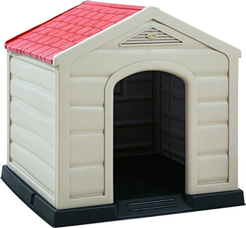 KG KITGARDEN - Caseta de jardín para perro grande, 90x92x89 cm, Beige/Terracota, Kennel Large