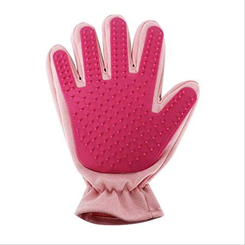 KIFFAY 2 Uds, Diseño Elástico, Silicona, Mascotas, Perros, Gatos, Guantes De Aseo, Cepillo, Removedor De Pelo, Masaje, Lavado, Peine De Baño para Mascotas, Gadget De Limpieza para Deshedding Rosado