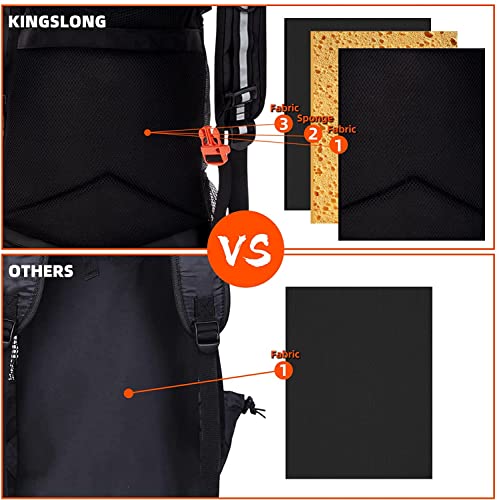 KINGSLONG Mochila para Perros para Llevar Mascotas,Mochila Ajustable para Mascotas,Perros Bolsa de Viaje Malla Transpirable Suministros para Mascotas por Caminar Acampar - Negro L