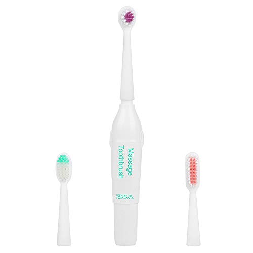 Kit de cepillo de dientes para mascotas, cepillo de dientes eléctrico antibacteriano para perros con 2 cabezales de cepillo, herramienta de onda de masaje para limpieza de mascotas sin batería(Verde)