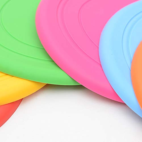 KJDS Frisbee, divertido plato volador de silicona para perros y gatos, juguete volador resistente a masticar cachorros de entrenamiento interactivo para mascotas 6 piezas