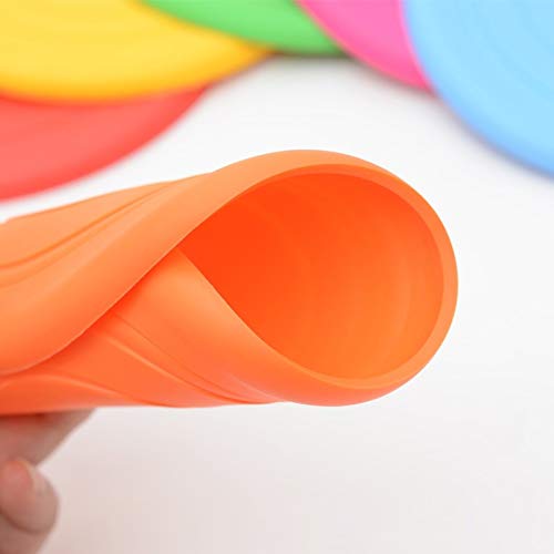 KJDS Frisbee, divertido plato volador de silicona para perros y gatos, juguete volador resistente a masticar cachorros de entrenamiento interactivo para mascotas 6 piezas