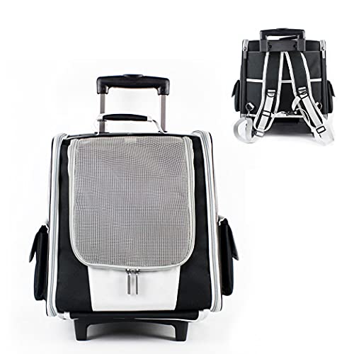 KLLKR Carrito de Transporte para Gatos Mochila Transpirable para Perros Mascotas ara Llevar Perros Cachorros Gatos de hasta 8 kg extraíble Plegable Rueda silenciosa