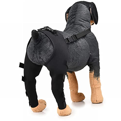 KMZ De Soporte De La Pierna Trasera Doble del Perro,Llaves De Soporte para Las Piernas Traseras Pershead De La Rodilla para Perros para La Pierna Trasera De La ACL Desga Black-L