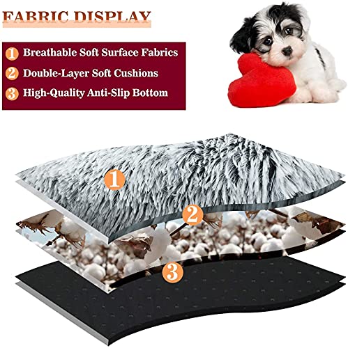 Kongming Cama para mascotas – Redonda, suave felpa, cueva, capucha, cama para gatos, donut para perros y gatos, peluche de piel sintética, redonda, cómoda, gris (50 cm x 50 cm)