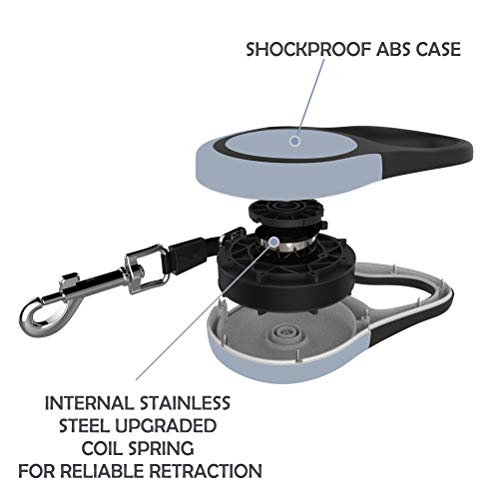 KOOLTAIL Correa Doble retráctil Perro, Resistente, Doble Cabeza, Extensible, 16 pies, para Perros pequeños y medianos, Caminar 2 Perros de hasta 110 Libras