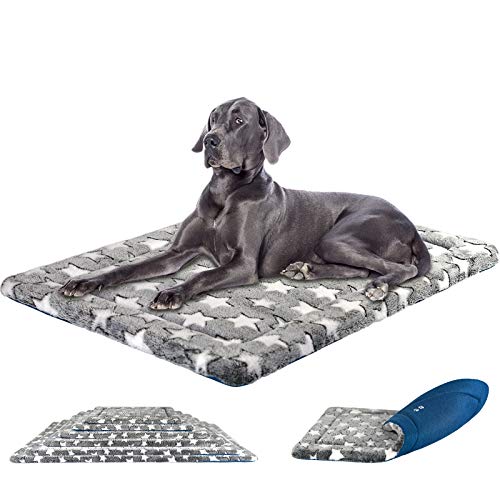 KROSER Almohadilla para Perros Colchoneta Reversible Colchón para Mascotas Elegante 137 cm Almohadilla de Esponja de Alta Densidad Lavable a Máquina Cama para Perros XXX-Large de hasta 59kg