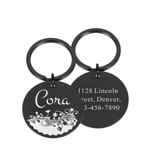 krui Chapa Perro Grabada Personalizada,Collar Personalizado Perro,Placa para Perros Personalizadas,Collar para Perros con Nombre,Collares Seresto para Perros,Chapas para Perros (30X30MM,Negro)