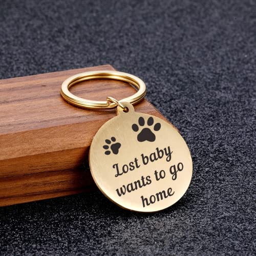 krui Chapa Perro Grabada Personalizada,Collares para Perros Personalizados,Collares Perros Personalizados,Placas para Perros Grabadas,Collar para Perros con Nombre (Oro)