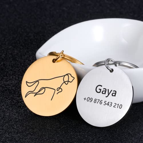 krui Chapa Perro Grabada Personalizada,Collares Perros Personalizados,Chapa Perro Grabada,Collar para Perros con Nombre,Collares Seresto para Perros,Pajaritas para Perros (Estilo uno,Oro Rosa)