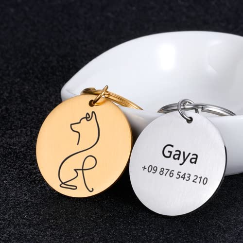 krui Chapa Perro Grabada Personalizada,Collares Perros Personalizados,Chapa Perro Grabada,Collar para Perros con Nombre,Collares Seresto para Perros,Pajaritas para Perros (Estilo uno,Oro Rosa)