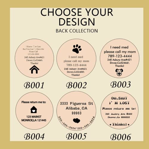 krui Collares para Perros Personalizados,Collares Perros Personalizados,Placas para Perros Grabadas,Chapa Perro Personalizada,Pajaritas para Perros (Grande 34 mm,Oro)