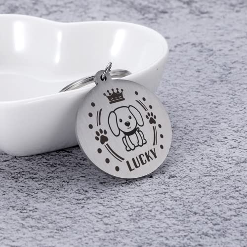 krui Collares Perros Personalizados,Chapa Perro Personalizada,Collares para Perros Personalizados,Placa Perro Grabada,Collar para Perros con Nombre,Pajarita para Perros (Oro)