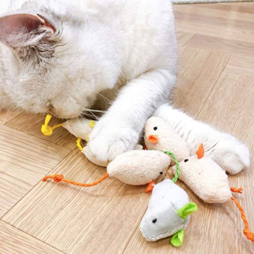 KTL 6 Paquetes de Juguetes para Ratones Catnip para Gatos Peludo Ratón Gato Gatito Que juegan a Masticar Dientes Limpieza Realista Juguete de Felpa Juguete Suave para Mascotas Masticar Gato Gatito