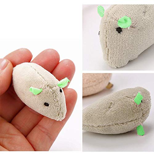 KTL 6 Paquetes de Juguetes para Ratones Catnip para Gatos Peludo Ratón Gato Gatito Que juegan a Masticar Dientes Limpieza Realista Juguete de Felpa Juguete Suave para Mascotas Masticar Gato Gatito