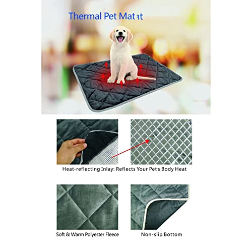 KU Syang Almohadilla CáLida para Perro Gato, Manta de CalefaccióN Almacenamiento Calor Suave Antideslizante Impermeable para Mascotas, Alfombrilla de Piso CáLida de Invierno para Casa (C)