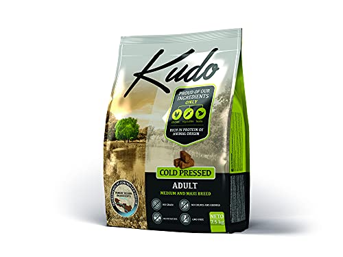 Kudo Pienso Seco Prensado en Frío para Perros Adultos de Todos los Tamaños y Razas. Receta Natural Pollo Grain Free. Sin Gluten. Elaborado con Ingredientes Naturales (7,5 Kg)