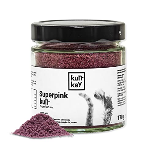 KUNKAY Superpinkkun Perros y Gatos - 170 g | Suplemento Natural Que Ayuda a Tratar Las infecciones recurrentes del tracto urinario Inferior (arándanos Azules, arándanos Rojos, Remolacha y Coco)