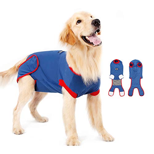 Kuoser Traje de Recuperación para Perros Pequeño Mediano Grande, para Heridas Abdominales, Enfermedad de la Piel, Alternativa Collar Electrónico de Cono para Evitar Lamer Morder Rascarse