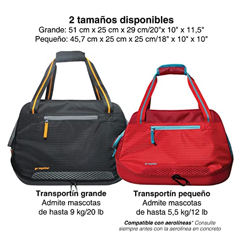 Kurgo Explorer, Transportín para Perros y Gatos, Bolsa para Mascotas Hasta 5.5 Kg, Base Impermeable, Rojo