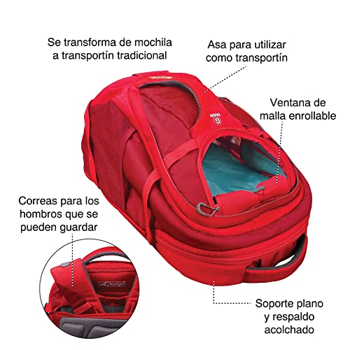 Kurgo G-Train, Mochila para Perros Pequeños y Gatos, Transportín, Base Impermeable, Viajes y Excursiones, Azul Marino