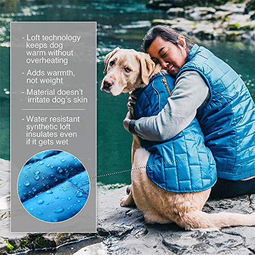 Kurgo Loft - Abrigo Reversible para Perros, Chaqueta Invierno para Mascotas, Impermeable, Reflectante - Verde, XL