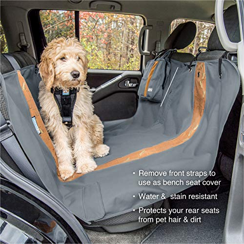 Kurgo Wander - Funda de Asiento de Coche para Perros, Tipo Hamaca, Impermeable, Protector de Asiento para Mascotas, Gris