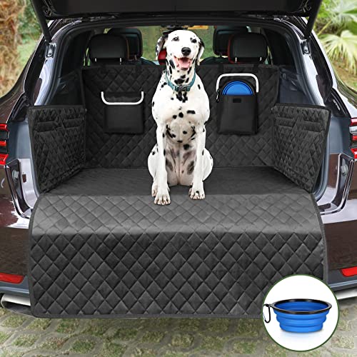 KYG Protector Maletero de Coche Alfombrilla Maletero Universal Cubierta Impermeable para Perro con Superficie Anti-Deslizamiento con Dos Bolsas de Almacenamiento y Comedero de Silicona Plegable Gratis