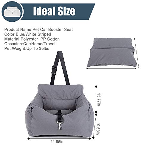 laamei Asiento de coche 2 en 1 para perros, cama lavable, plegable, antideslizante, coche, mascotas, gato, elevador viajes, asiento delantero perros y gatos (tipo YP1-gris oscuro)