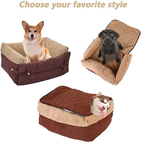 laamei Cama para perros, cama para gatos y perros, cama para perros Pecute extensible, rectangular de felpa ultra suave de lujo, lavable a máquina