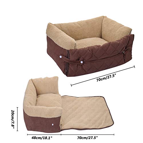 laamei Cama para perros, cama para gatos y perros, cama para perros Pecute extensible, rectangular de felpa ultra suave de lujo, lavable a máquina