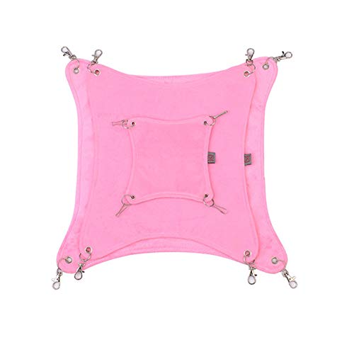 LahAd Cama Hamster Cama Conejo Hurón hamacas Pequeña Mascota Cama Guinea Cerdo casa Jaula de Ratas Accesorios Jaula para Hamster, Accesorios Pink,Medium