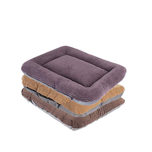 LahAd Cama para Perros Colchon Perro Cachorro Cama Gato de Mat Esponjoso Gato Mat Perro Cama De Lujo Cama del Perro Gatito Cama Perro Mat Khaki,55