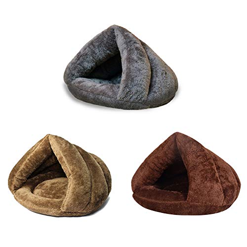 LahAd Caseta Perro Interior Camas para Perros De Lujo Cama del Perro Perro Bolsas de Dormir Cama de Veterinario para Perros De Peluche Cama del Perro Camel,Small