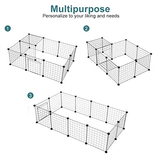 lahomie Valla para Pequeños Animales, Parque para Mascotas Jaula Modular de Metálica Ajustable Estilo Apartamento y Perrera para Conejitos Hámsteres Cobayas Paneles