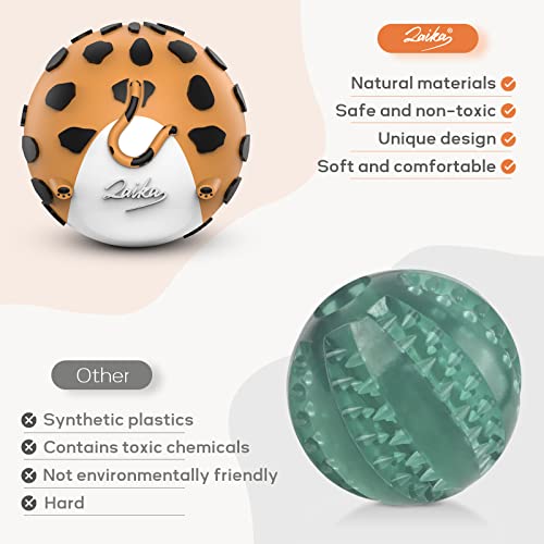 LAIKA Juguete con Sonido de Látex Natural No Tóxico para Perros, Pelota Resistente Interactiva Interesante para Perros Pequeños Medianos y Grandes, Juguetes Bonitos en Forma de Animales 5 Piezas