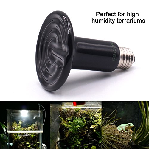 Lámpara de calor para reptiles de terrario - Bombilla emisora ​​de calor de cerámica para lagartos / tortugas / pollos Cooper Crianza Tornillo de descanso para mascotas sin luz E27 220-240 V, negro (150 W)