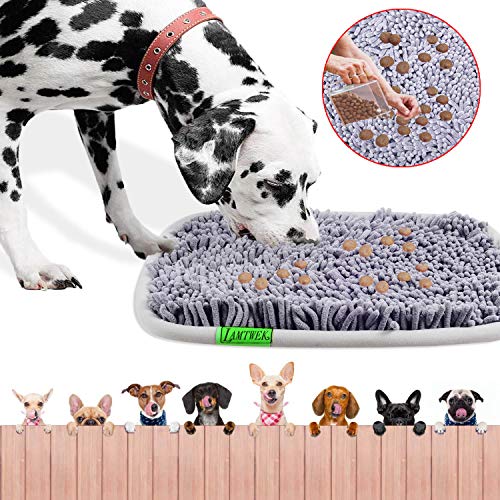 LAMTWEK 17" x 21" Alfombra Olfativa Perros Snuffle Mat, Juguetes para Perros Alfombra Interactiva Perros Alfombrilla para Perros, Mascotas Alfombra Olfato Perro Gatos