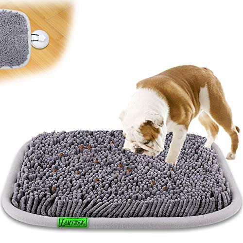 LAMTWEK 17" x 21" Alfombra Olfativa Perros Snuffle Mat, Juguetes para Perros Alfombra Interactiva Perros Alfombrilla para Perros, Mascotas Alfombra Olfato Perro Gatos