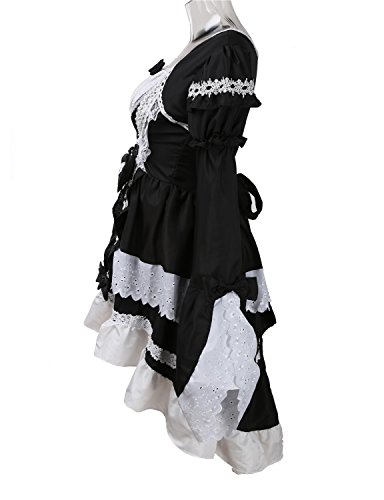 LATH.PIN Bowknot Lolita Vestidos de niña para mujer, clásico, disfraz de doncella, disfraz para Halloween, noche, cóctel, fiesta de Navidad (negro)