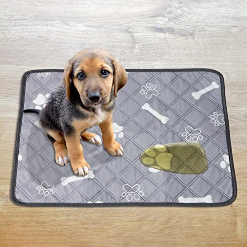 Lavable Empapadores Perros, Almohadilla De Orina Impermeable Para Mascotas Pequeñas, Alfombra Antideslizante Reutilizable Lavable A Máquina Para Gato Perro Conejo Chinchilla Sofá Coche Perrera, Gris