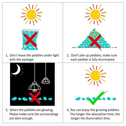 LEADALL Accesorios De Guijarros De Resina, Guijarros Que Brillan En La Oscuridad 500 Piezas De Piedras Brillantes De Colores Aptas para Peceras Acuarios Bonsáis Macetas Pasarelas Calzadas,C