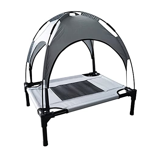 Lechnical Cama elevada para Perros con Dosel Cuna para Mascotas al Aire Libre Sombrilla portátil Tienda para Mascotas Cama de enfriamiento para Perros Gatos Camping Playa, S