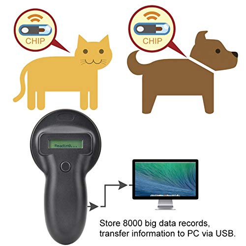 Lector de microchip, lector de chips para animales, escáner de chips para mascotas Perro para mascotas de cerdo animal