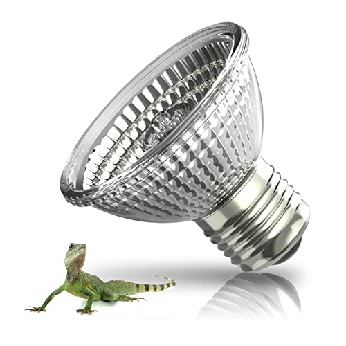 LEDBOKLI 50W Lampara Tortuga, E27 UVB UVA Bombillas de Calor para Reptiles, Lampara Terrario Tortugas Lampara Tortugas de Agua para Ranas, Lagarto, Camaleones