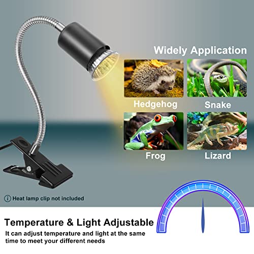 LEDBOKLI 50W Lampara Tortuga, E27 UVB UVA Bombillas de Calor para Reptiles, Lampara Terrario Tortugas Lampara Tortugas de Agua para Ranas, Lagarto, Camaleones