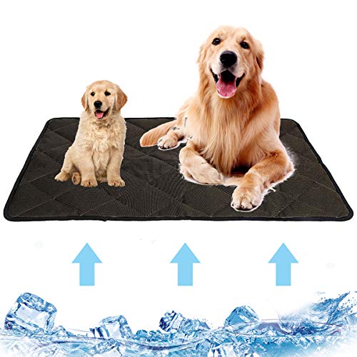 Ledeak Alfombra de Refrigeración para Perro Gato, Cama Lavable Autoenfriamiento Alfombra Refrescante Colchoneta Manta de Dormir Fresco Colchon Impermeable para Verano Mascotas Animales Marrón