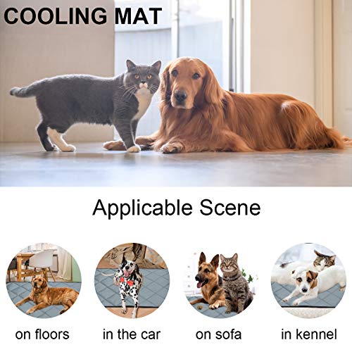 Ledeak Alfombra de Refrigeración para Perro Gato, Cama Lavable Autoenfriamiento Alfombra Refrescante Colchoneta Manta de Dormir Fresco Colchon Impermeable para Verano Mascotas Animales Marrón