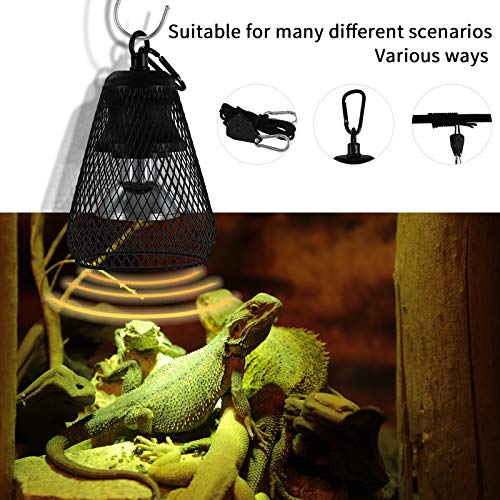 LEDGLE Lampara Tortuga, Luz Reptiles, Lampara Calor Tortugas, E27 Luz 50W 75W con Clip, 360° Giratoria, Luz Tortuga para Lagartos, Anfibios, Serpientes, Camaleones, Terrarios, Tortugas de Agua