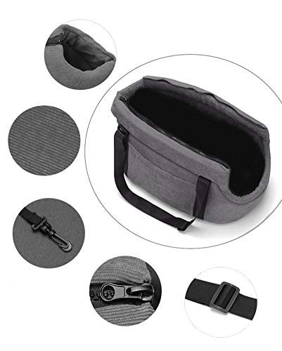 LeerKing Bolsa de Transporte para Perros y Gatos Transportín de Viaje de Pana para Mascotas, Gris L